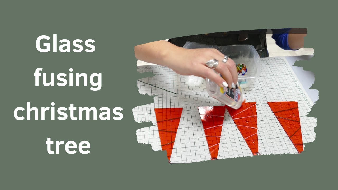 Live glasfusing kerstboom rood / glass fusing christmas tree, Atelier-Bertina