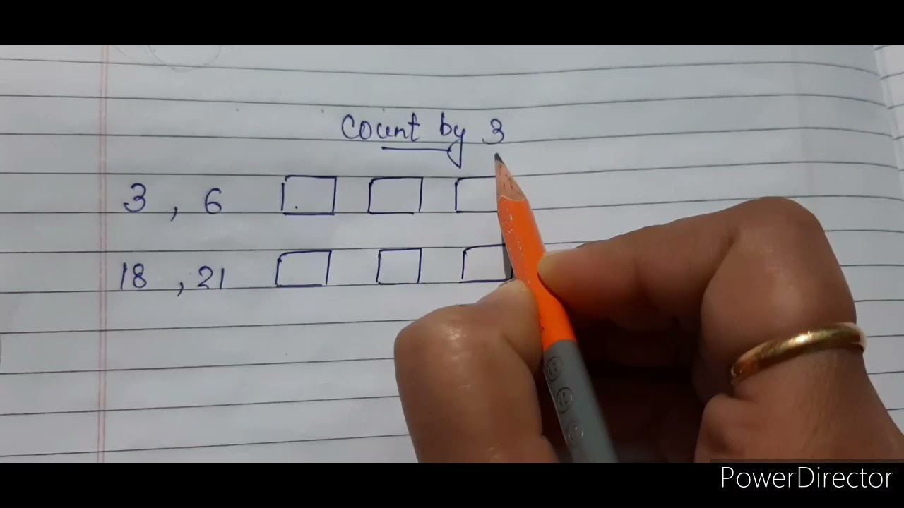 class ukg|| Mathematics || skip counting by 2's and 3's