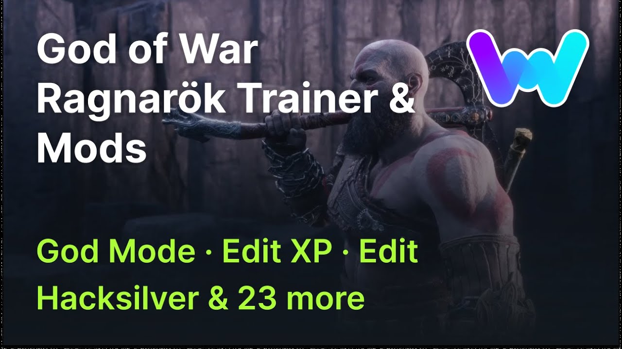 God of War Ragnar&ouml;k Trainer +26 Mods (God Mode, Instant Bow Charge, Super Damage,  Set XP & 22 More)