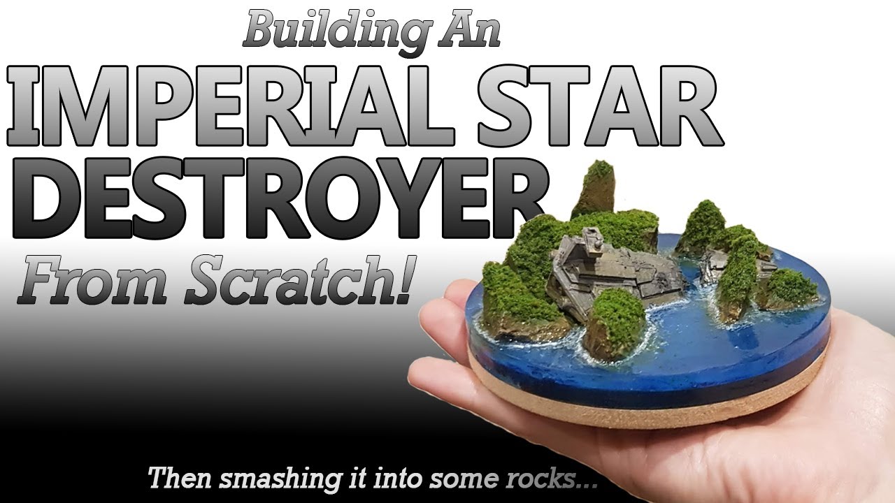 How to make a Scratch Built Imperial Star Destroyer Using Some Rocks and Plastic / Miniature Diorama
