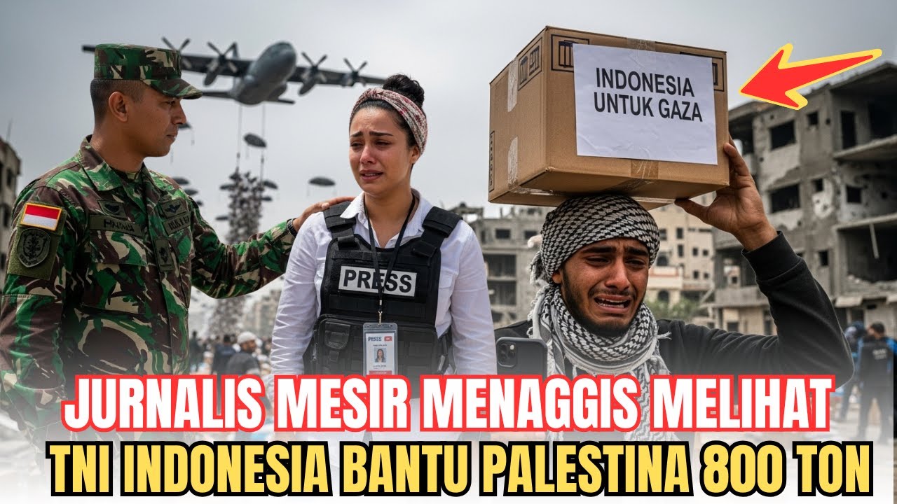 Jurnalis Cantik Mesir Nangis Lihat Aksi TNI Indonesia Bantu Palestina