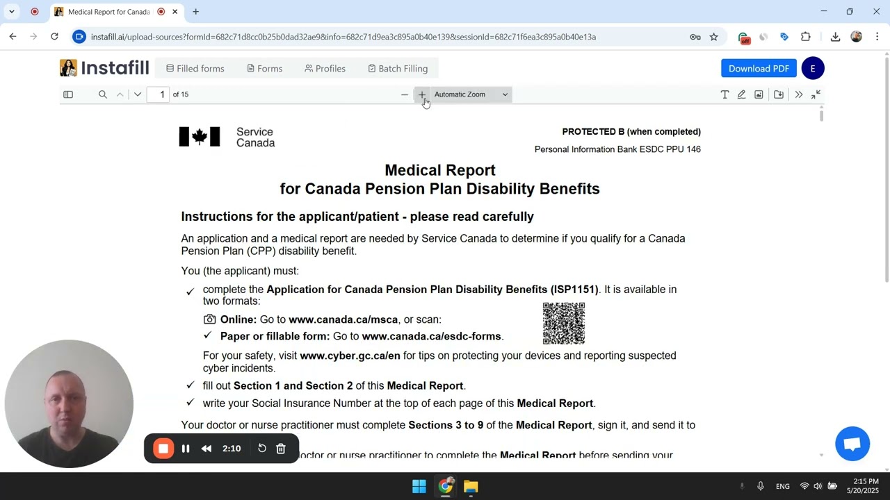 How to fill out a medical report form using AI