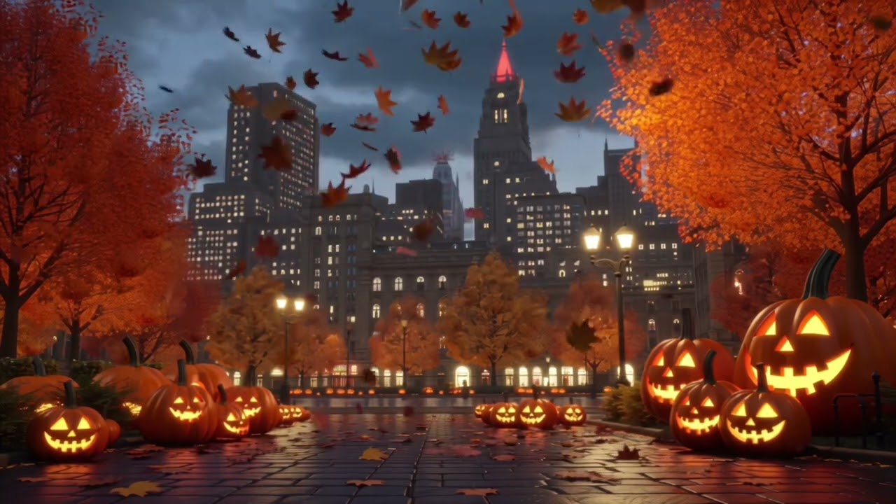 Fall Cityscape with piano playlist 