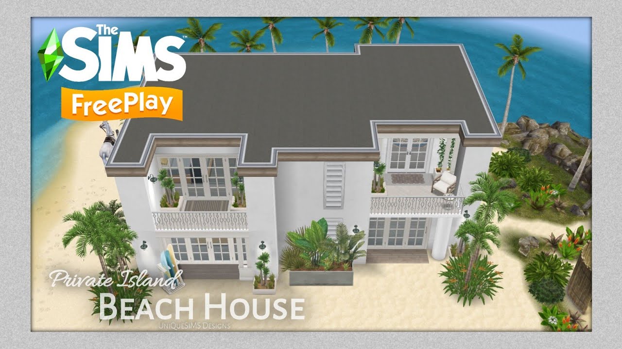 The Sims FreePlay | BEACH HOUSE (Private Island) House Tour + Floor Plans