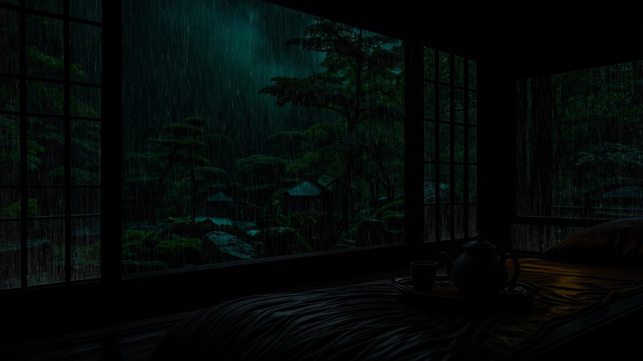 Rain Whispering Through the Peaceful Garden (No Ads) | Calm Night Rain for Sleep & Relaxation