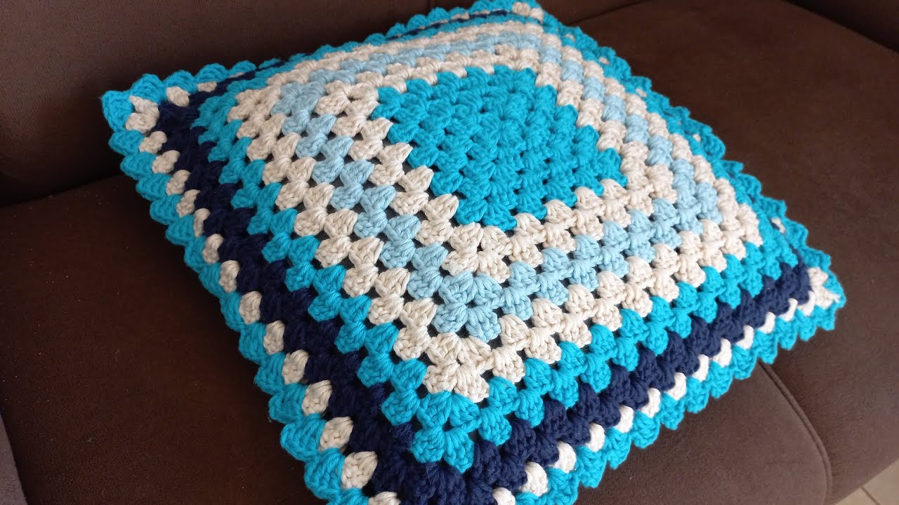 CAPA PARA ALMOFADA EM CROCHE FÁCIL PASSO A PASSO