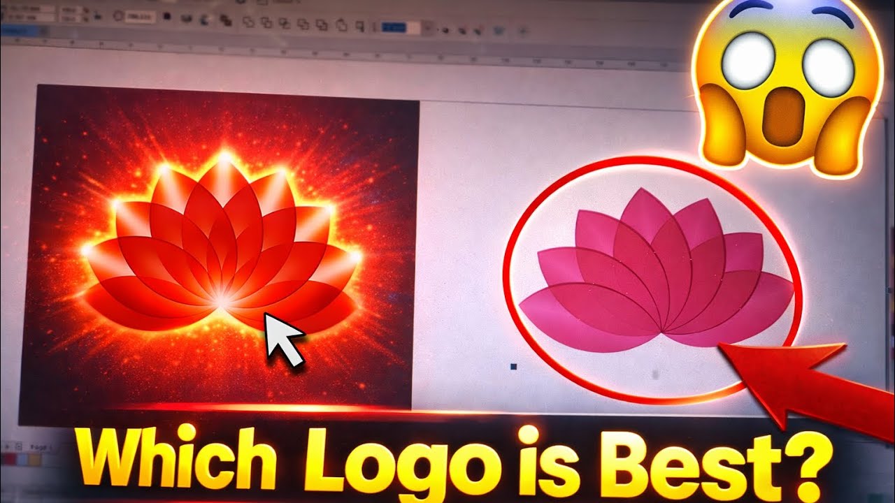 CorelDRAW Lotus Logo Design Challenge 🔥 #coreldraw #logochallenge #viralvideo 