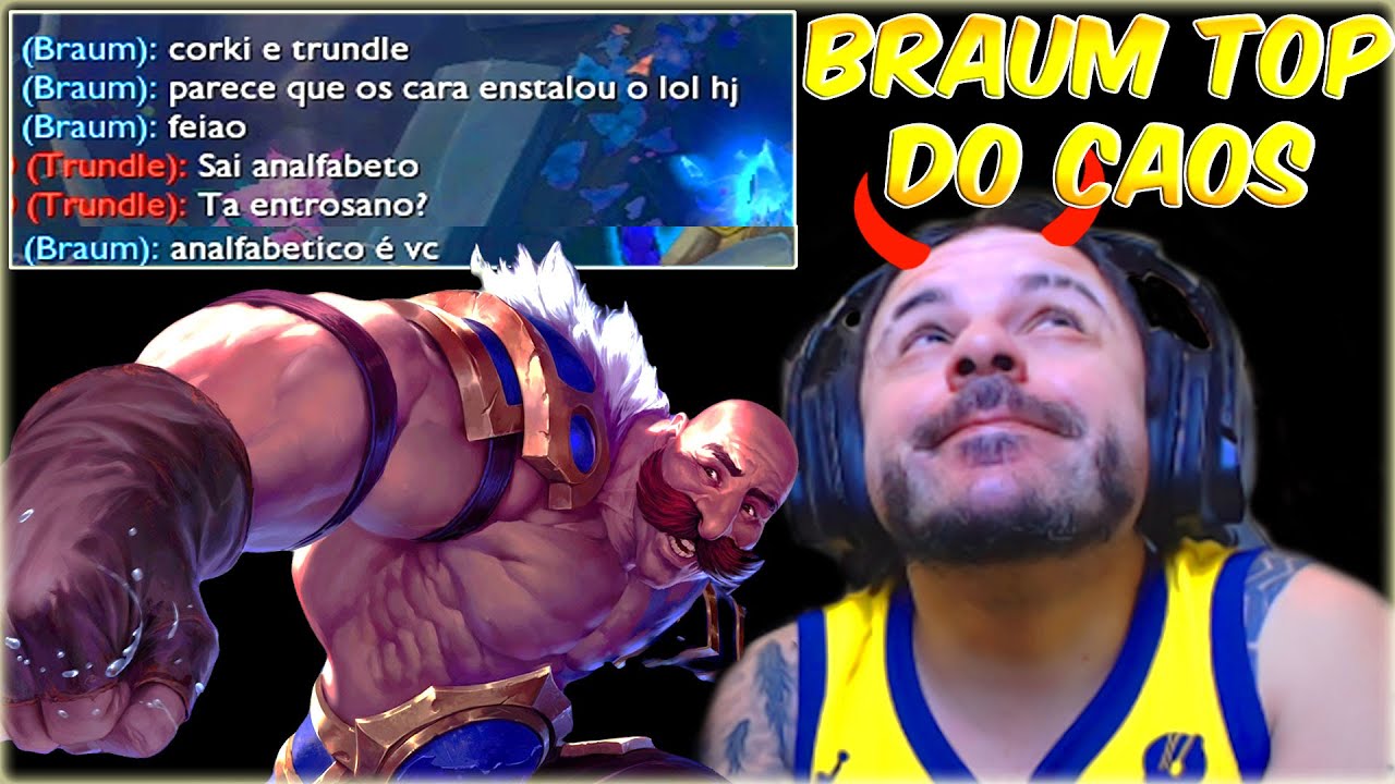 Escolhi BRAUM TOP e transformei o jogo em CAOS TOTAL #riotgames #leagueoflegends #braum