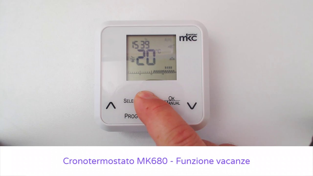 MK680 cronotermostato, funzione vacanze.