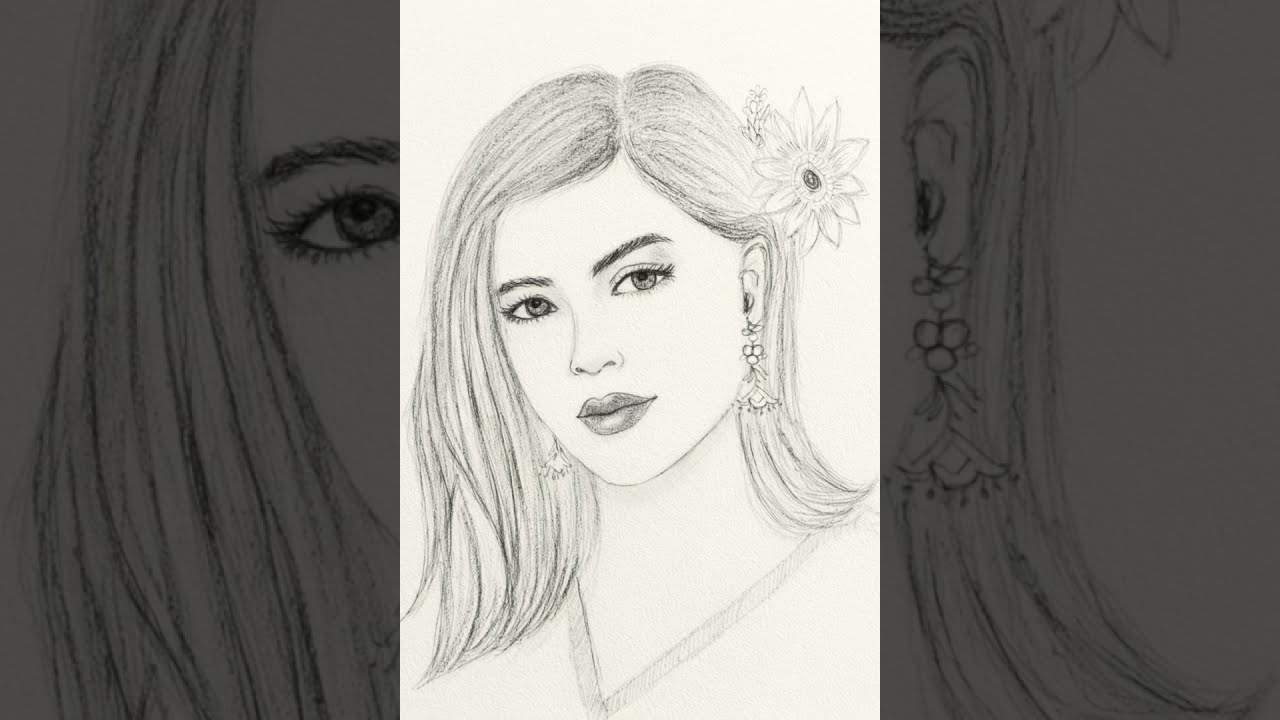 Draw beautiful girl’s face in very easy way  ✨🌸❤️