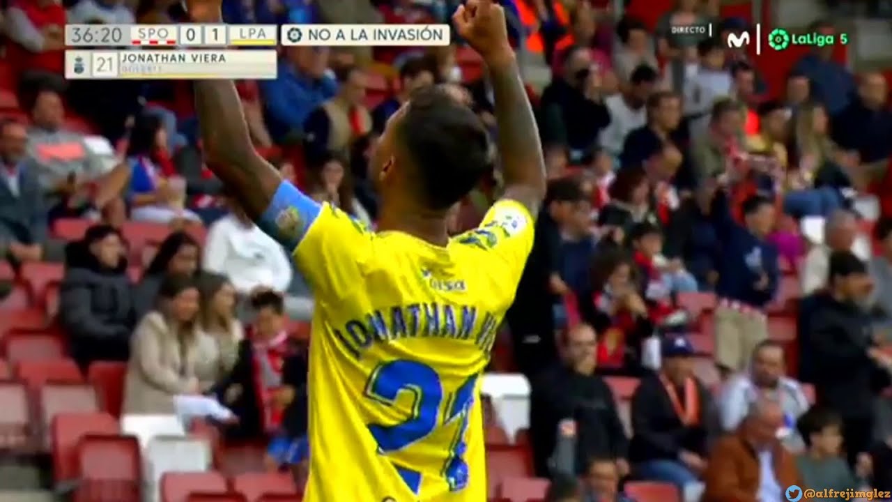 Gol de Jonathan Viera de penalti en el Sporting 0 UD Las Palmas 1 | 