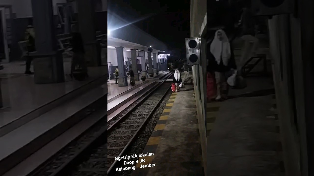 Naik turun penumpang KA Pandanwangi di stasiun Kalibaru saat malam hari #shorts #keretaapi #trip