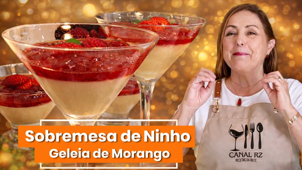 Sobremesa de Ninho com Geleia de Morango | Saborosa, Fácil de Fazer e perfeita para a Ceia de Natal