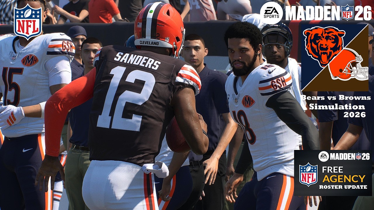 Madden 26 Kalif Raymond Bears vs Tylan Wallace Browns - Updated Roster Simulation 2026 Game Play