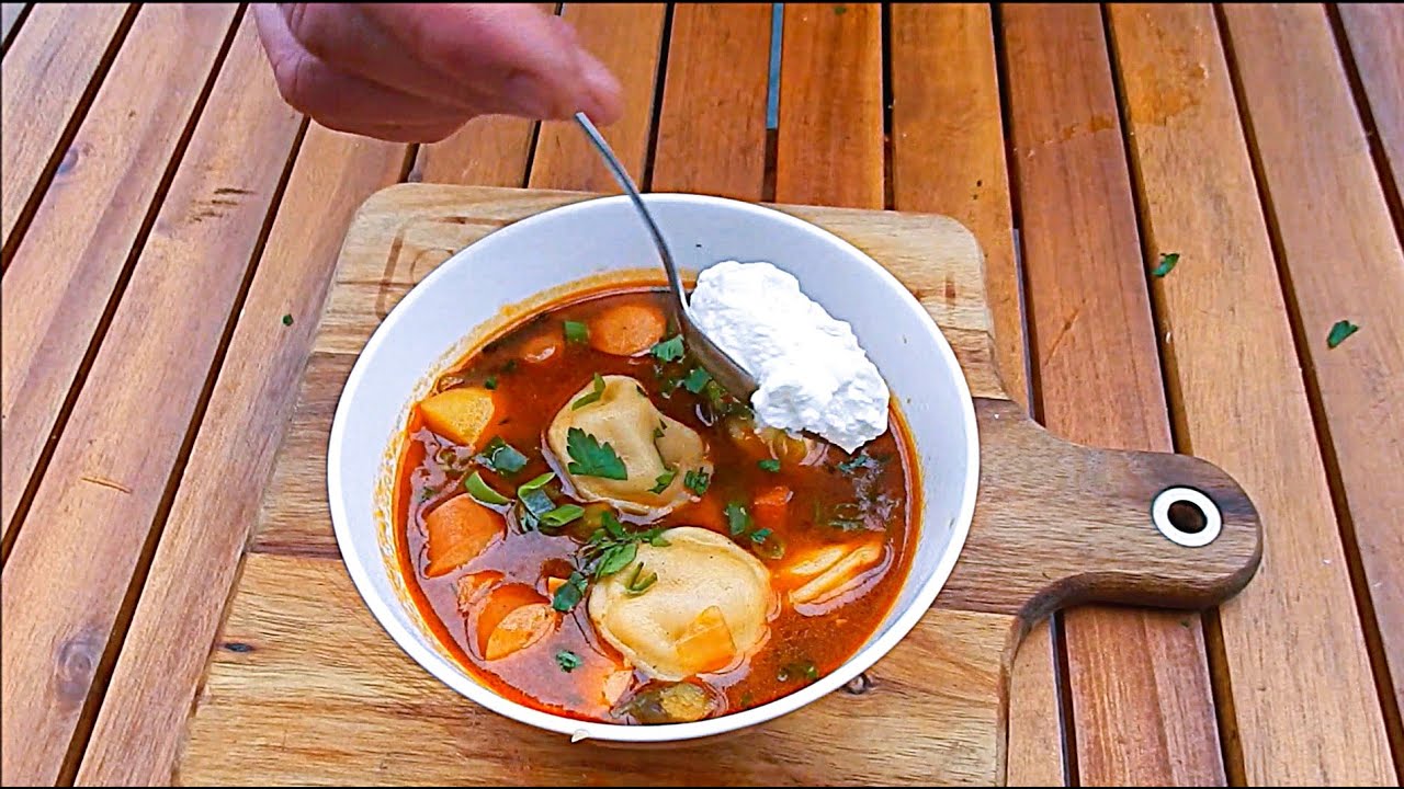 Soljanka mit Pelmeni - Party oder Resteverwertung Suppe. Kazan, Dutch Oven Rezepte. One Pot