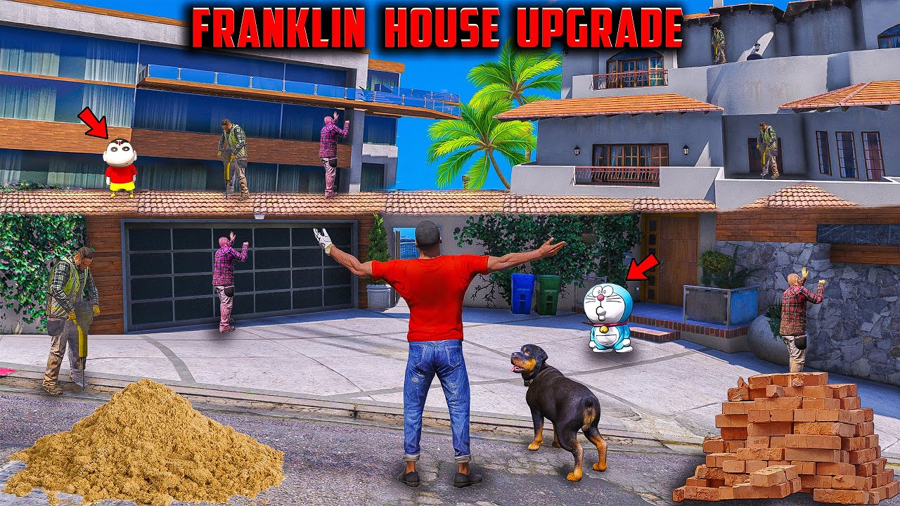 Franklin And Shinchan😂 Upgrading Their House 🔥To Ultimate Modern House Upgrade🔥 In GTA 5!😱 #gta5