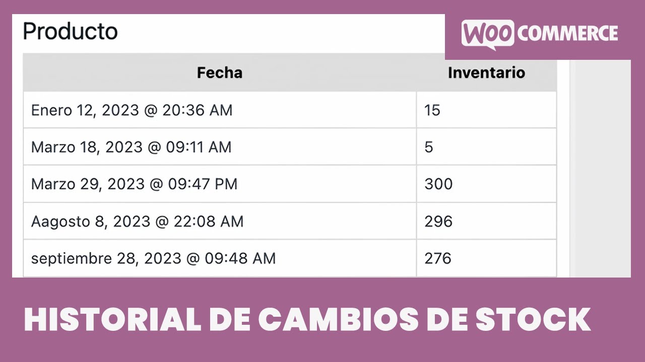 Historial de cambios o flujos del stock por Producto en WooCommerce | Plugin Gratuito | Diego Nieto