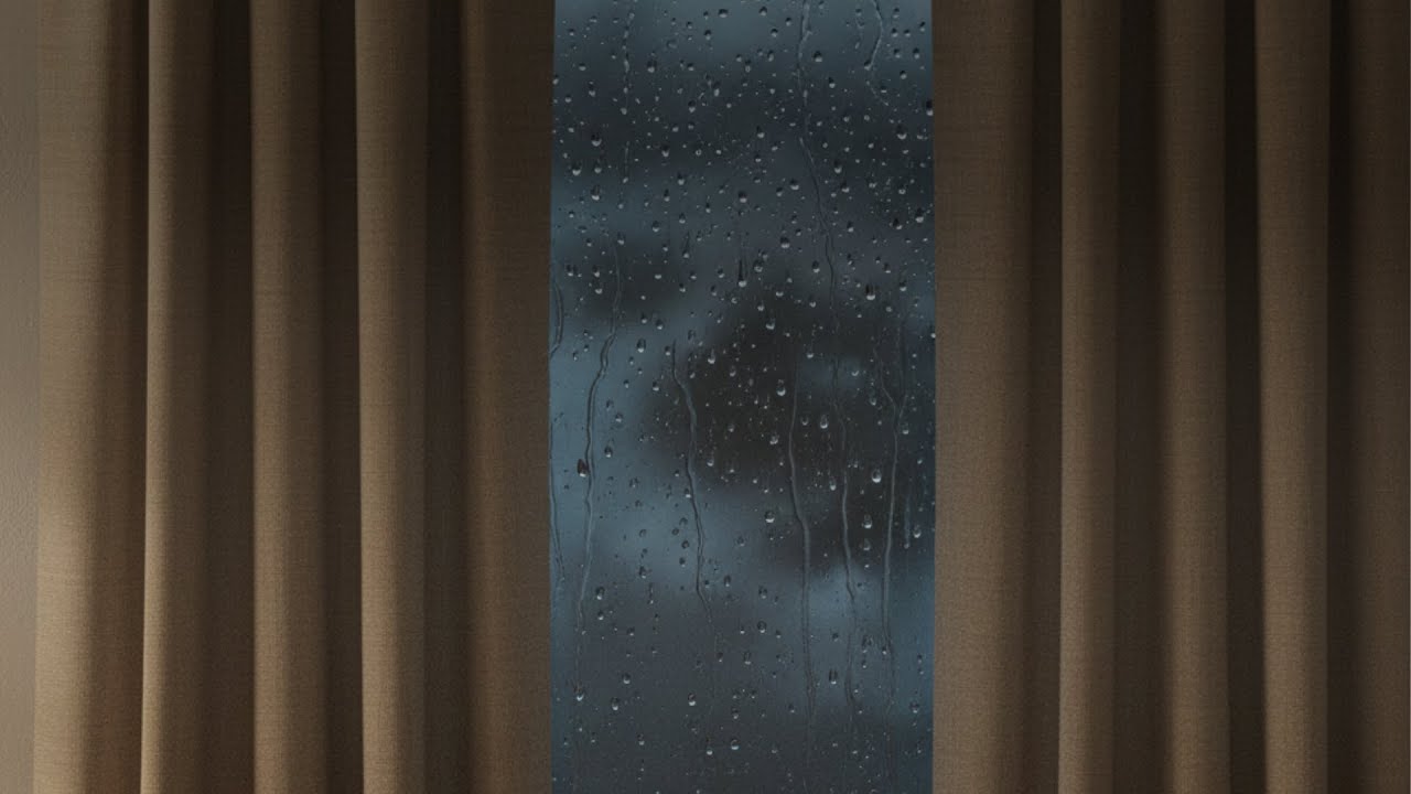 Night Rain Sliding Across Window Glass — 10 Hours Sleep Sounds