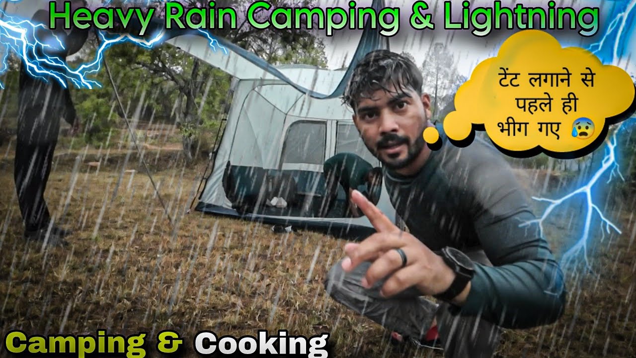 Heavy Rain Camping In Extreme Weather | Rain Camping In Uttarakhand #vlog