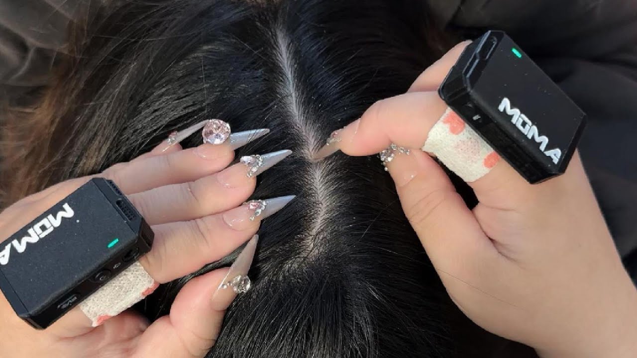ASMR Calming Dandruff Cleaning & Scalp Search with Comb & Brush – No Talking