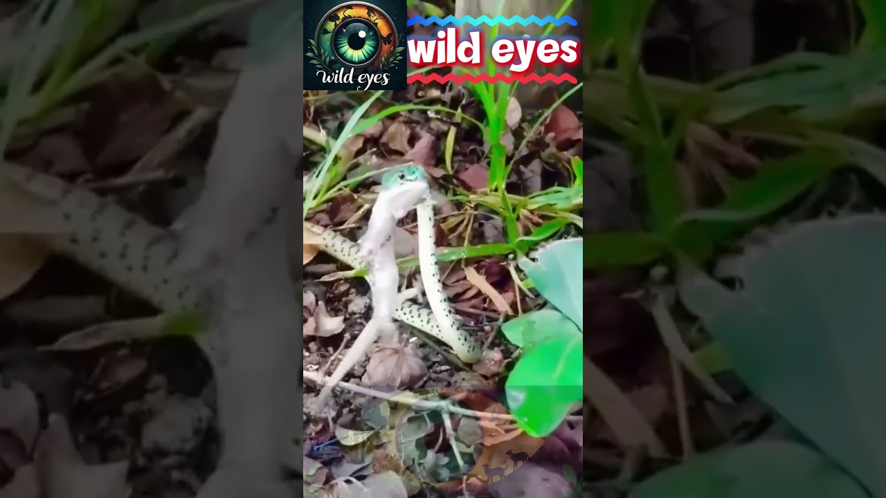 Dramatic moments snake catching gecko   