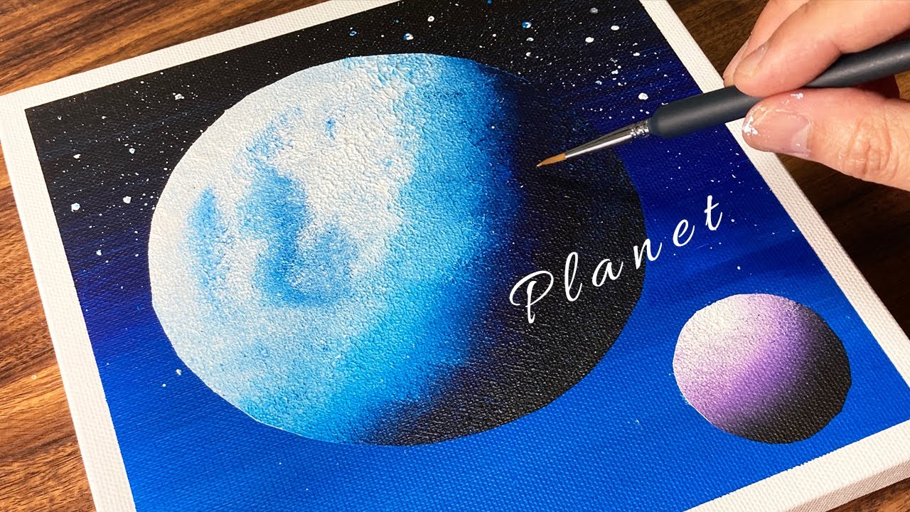 アクリル絵の具で宇宙の惑星を描く方法 | アクリル画 | Step by step Acrylic painting | ASMR #140