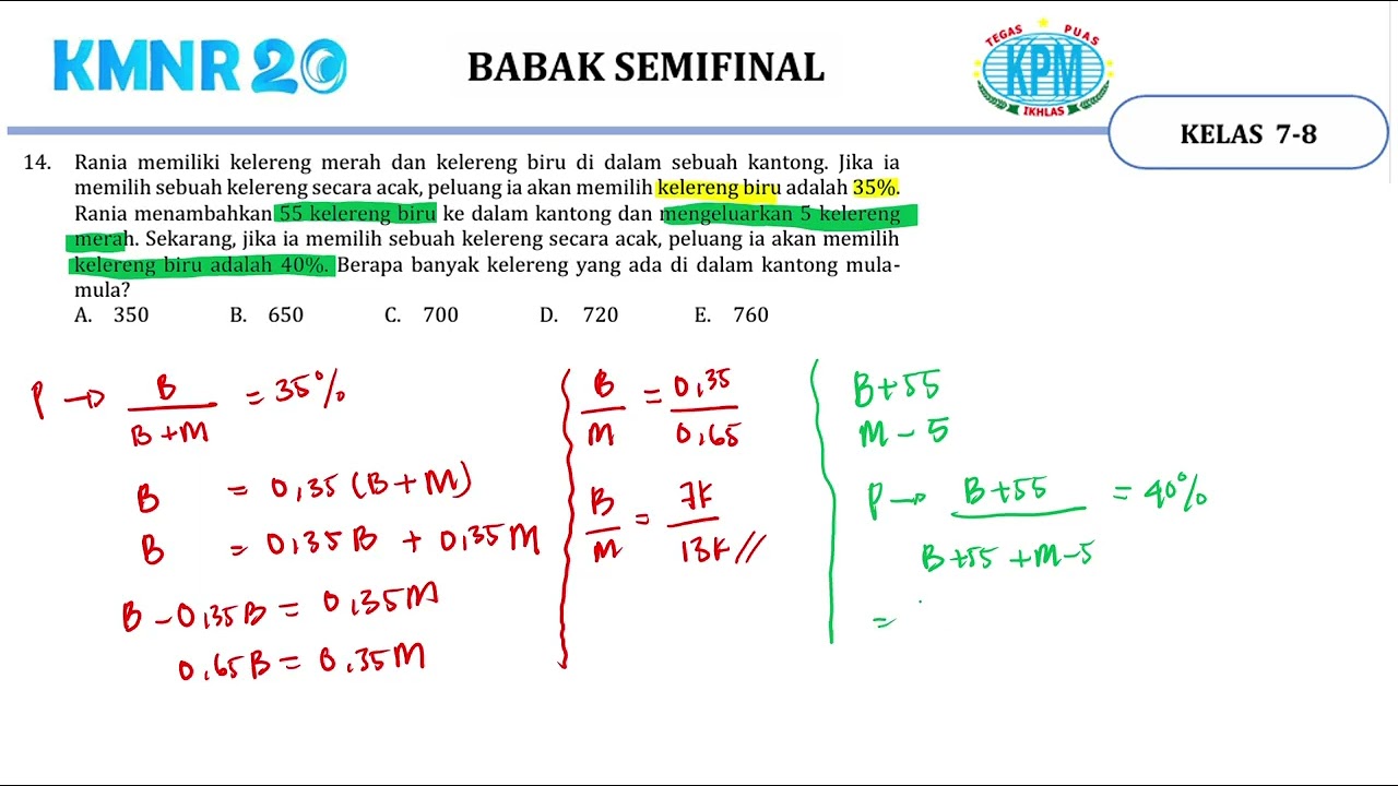 Pembahasan Soal Semifinal KMNR ke-20 No 14