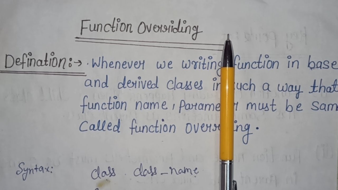 Function Overriding in C++ | OOP Concept Explained with Example