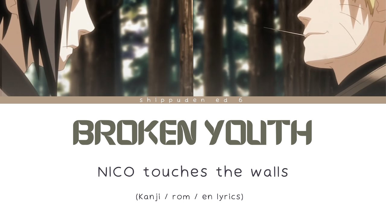 Broken Youth [ kanji / romaji / english lyrics] NICO touches the walls  Shippuden ED 6