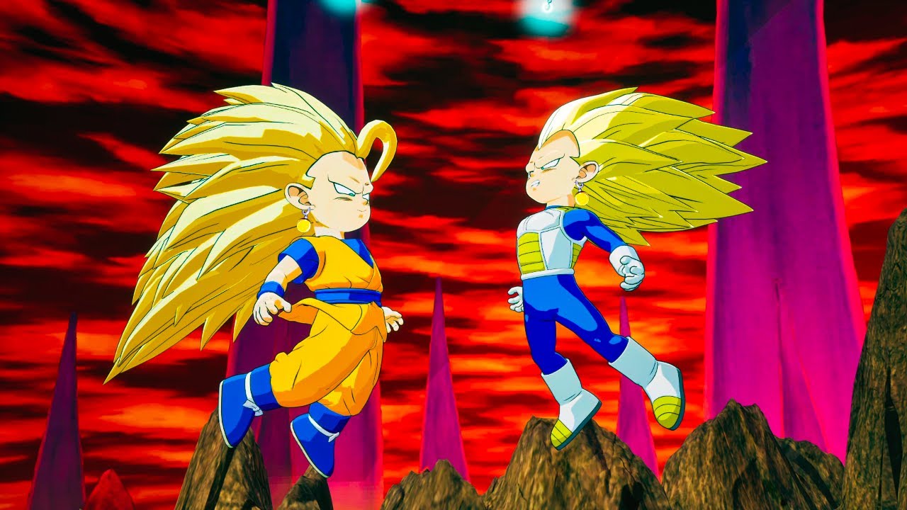 Гоку и Вегета (мини) впервые сливаются в Dragon Ball, что порождает Zero Mods