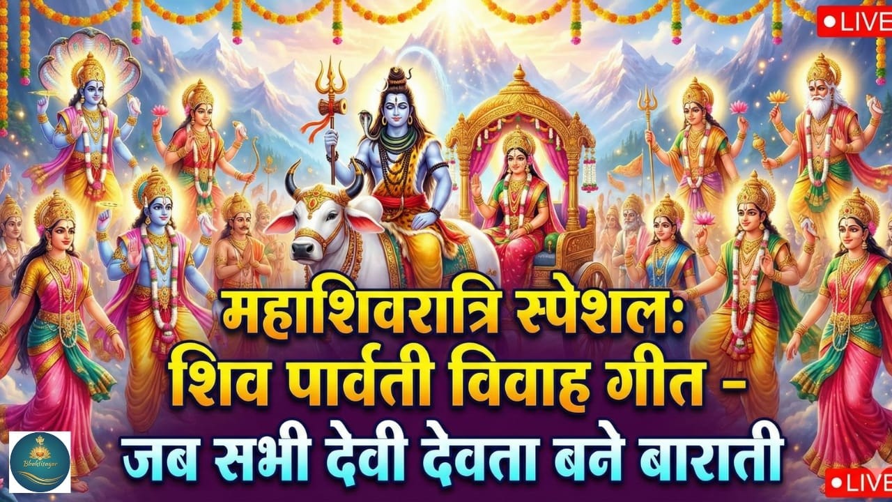 महाशिवरात्रि स्पेशल 🔱 शिव पार्वती विवाह गीत | जब सभी देवी-देवता बने बाराती 🙏  Wedding of Mahadev