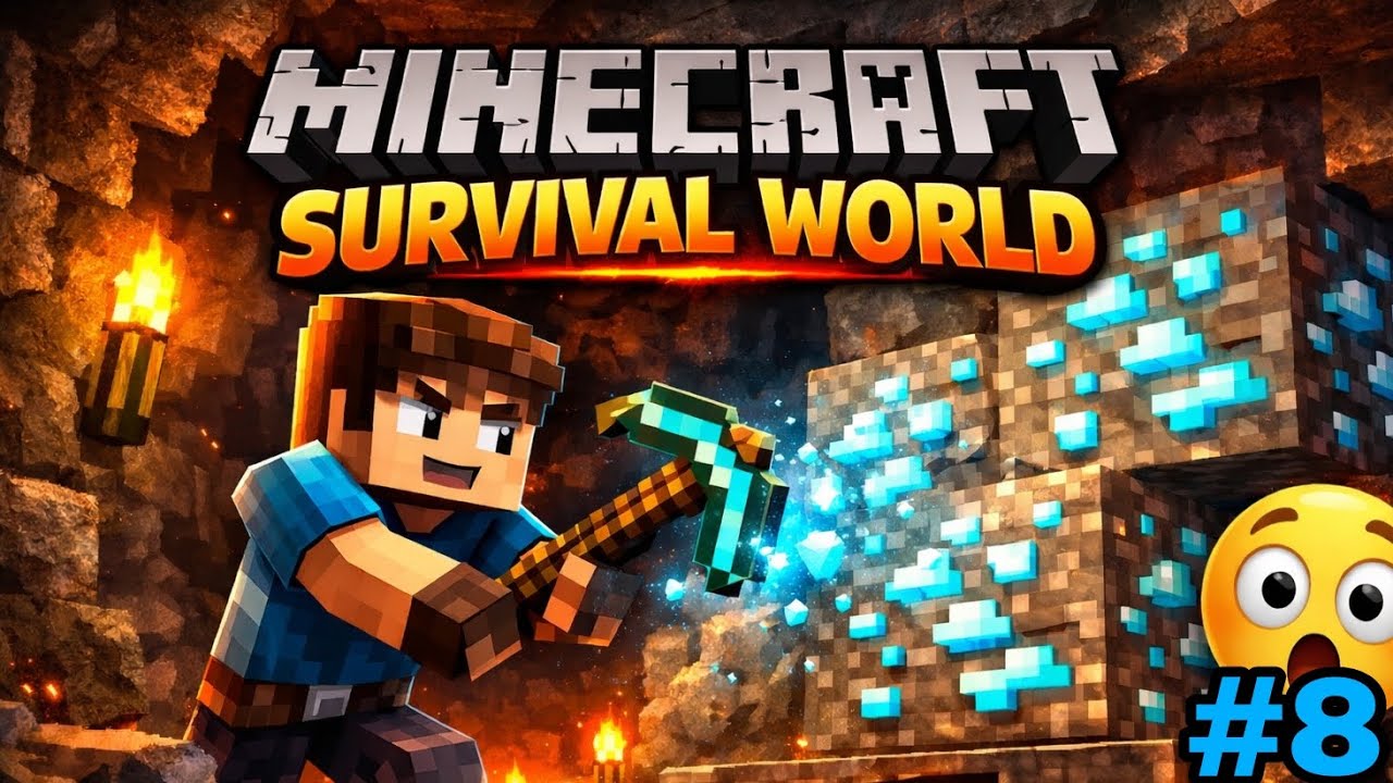 Minecraft survival world ll mine iron,gold, dimond ll #8