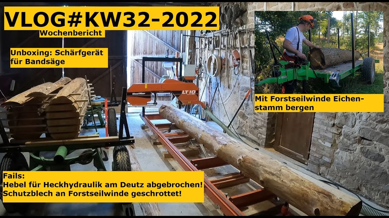 Waldbauerbericht: Wiese aufforsten? Sägewerk im Einsatz, Unboxing Schärfgerät, Fail am Deutz