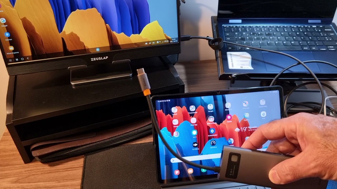 Samsung Tab s7 no modo DEX. Segunda tela ou notebook? Será que funcionou?