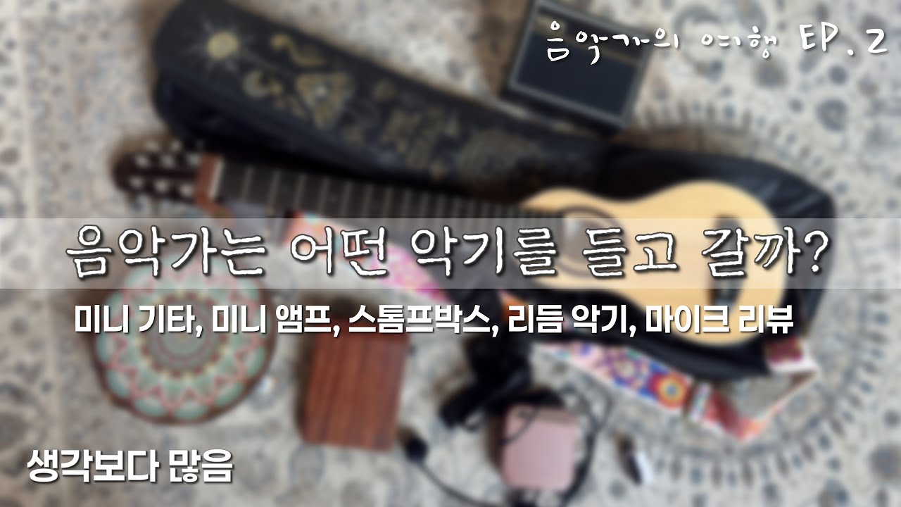 [음악가의 여행 EP.2] 음악가는 어떤 악기를 들고 갈까? 미니 기타, 미니 앰프, 스톰프박스, 리듬 악기, 마이크 리뷰