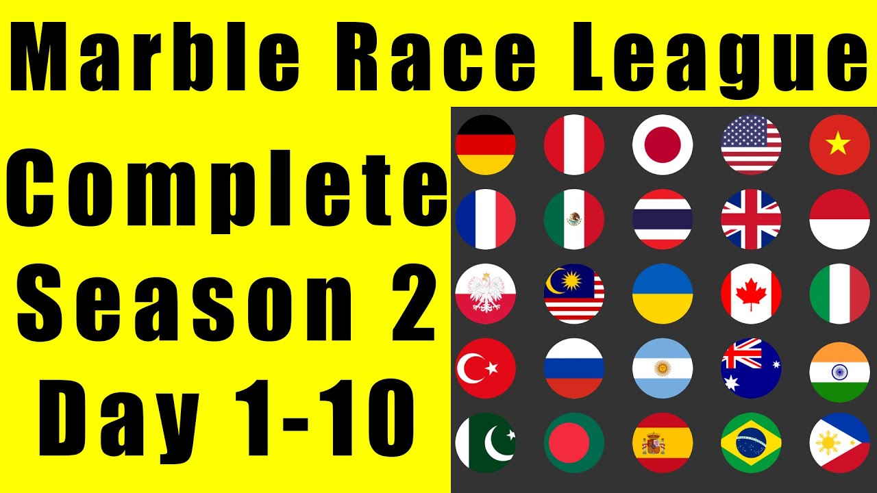 Marble Race League 2019 Season 2 Complete Race Day 1-10 in Algodoo / Marble Race King