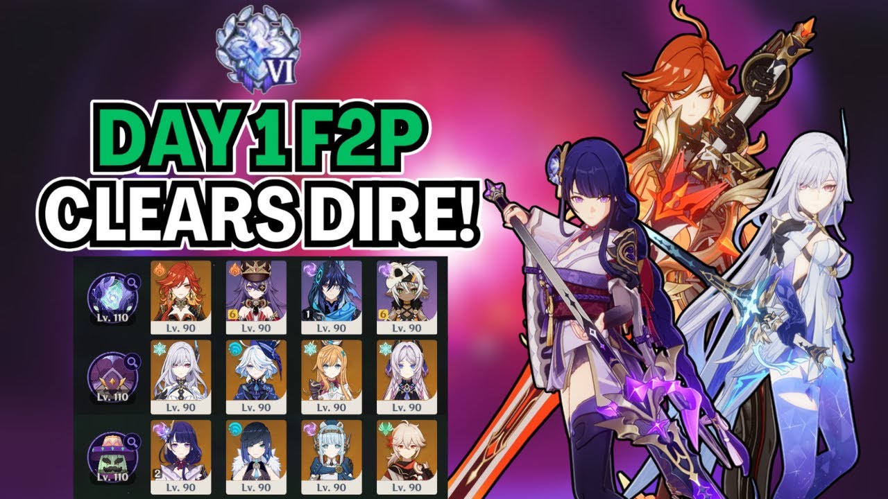 5.8 Stygian Onslaught Dire Cleared with My Day 1 F2P Account! | Genshin Impact