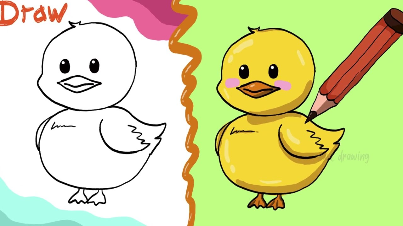 How To Draw a Cute Duck 🐥 Easy Step by Step for Kids