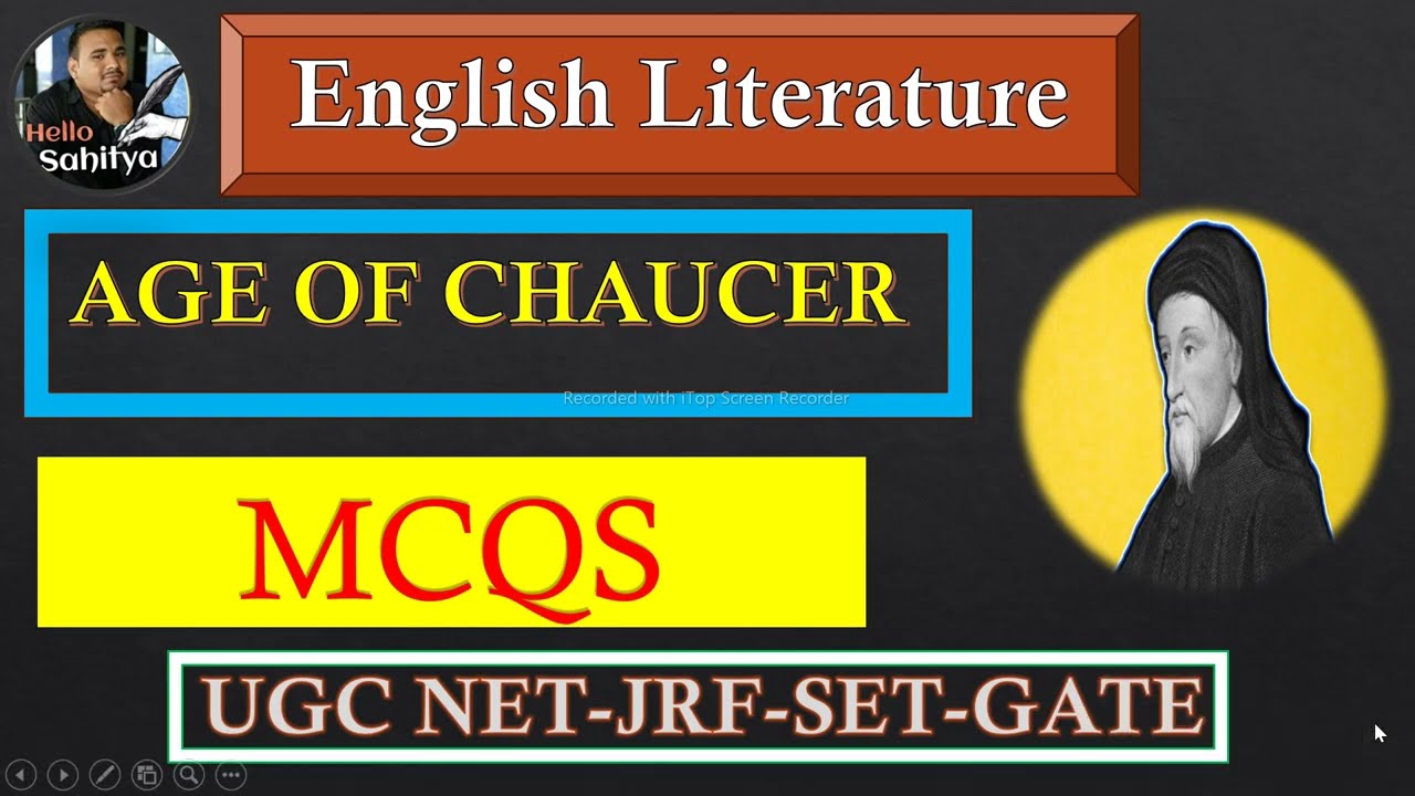 Age of Chaucer |Chaucer| MCQs | UGC NET JRF SET | English Literature MCQs | IMP MCQs for NET JRF SET