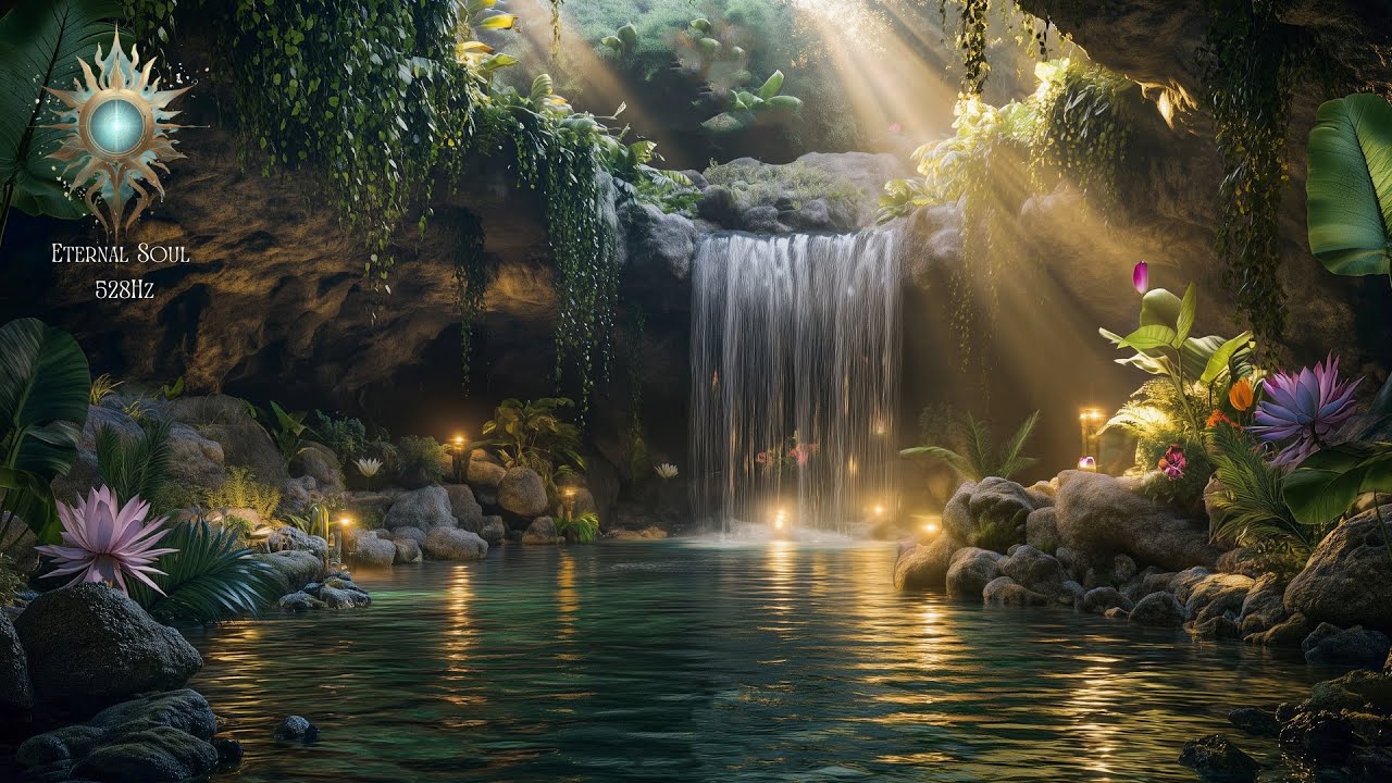 528Hz + Healing Waterfall | Deep Sleep, Nervous System Calm, Inner Balance