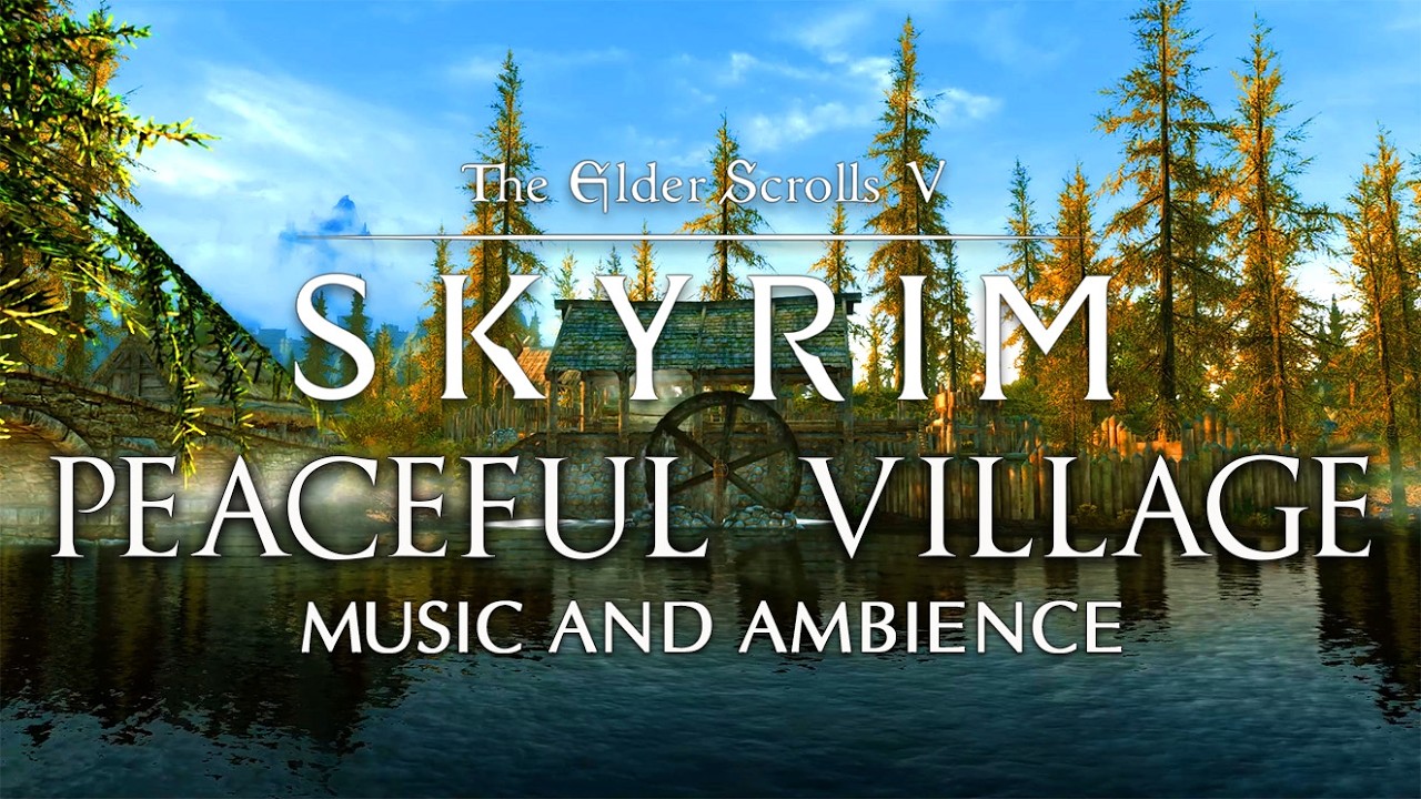 Peaceful Village in Daylight | Skyrim Spring Ambience | Skyrim/Elder Scrolls Music