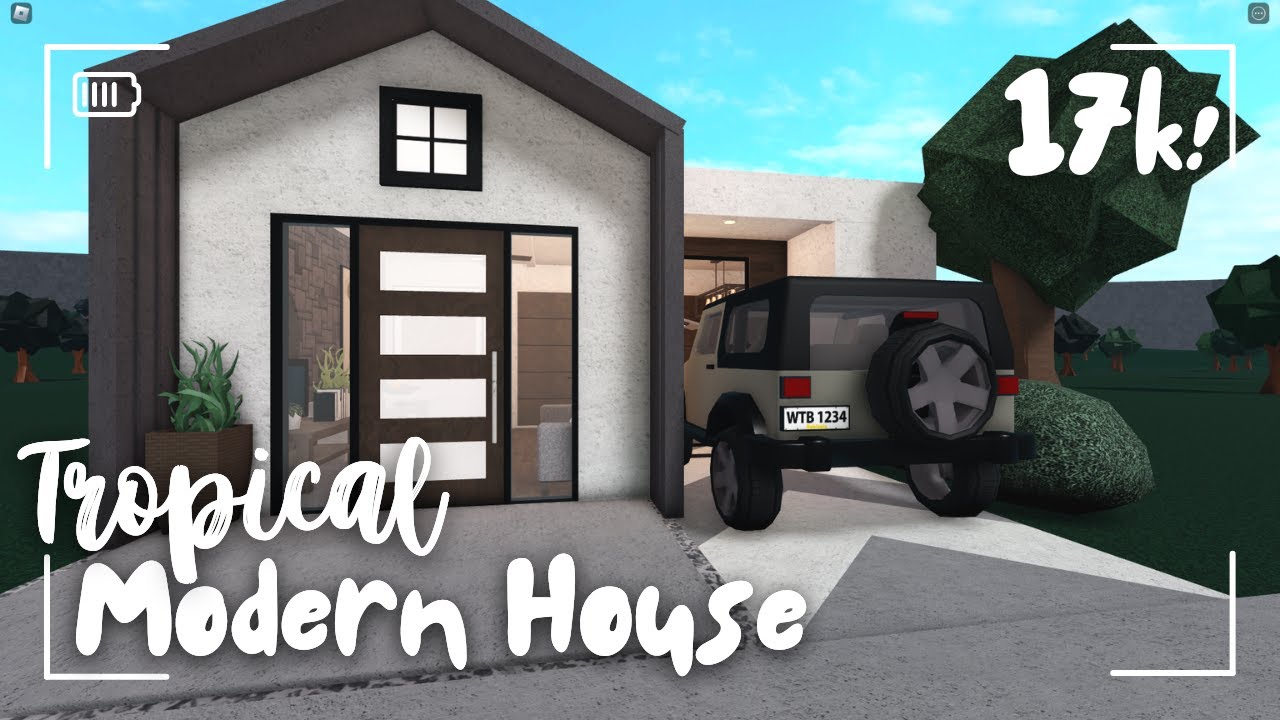 [ bloxburg ] 🏝️ 17k tropical modern house ꒰ no gamepass build & tour ꒱