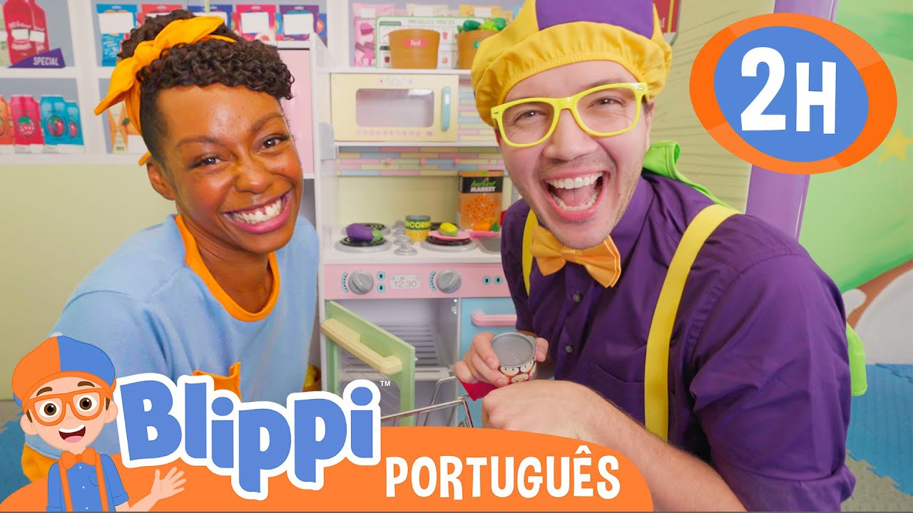 Blippi e Meekah Passam o Dia Ao Contrário | 2 HORAS DO BLIPPI! | Vídeos Educativos para Crianças