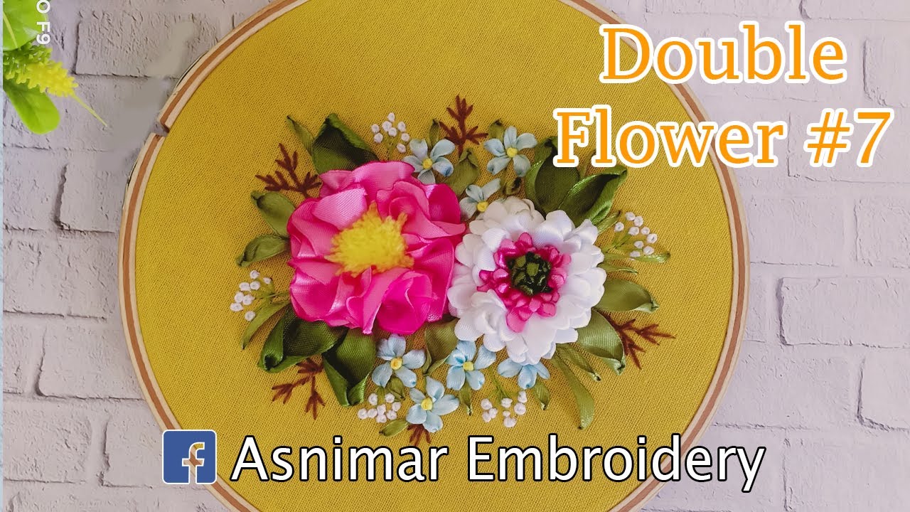 Ribbon Embroidery Tutorial | Double Flower Designs #7