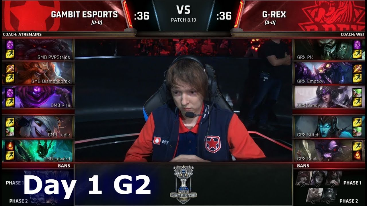 GMB vs GRX | Day 1 Play-In Stage S8 LoL Worlds 2018 | Gambit Esports vs G-Rex #Worlds2018