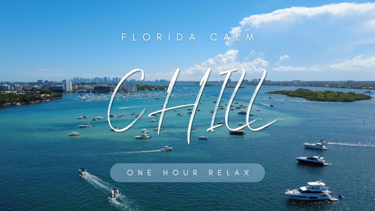 Flying over Miami 4K - Relaxing Aerial Views with Chill Music