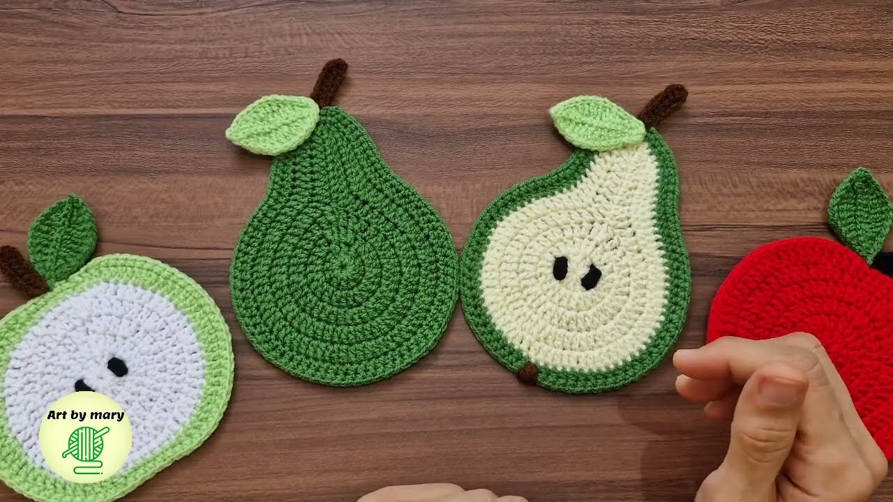 pear motif crochet 🍐باغ میوه ها /موتیف گلابی