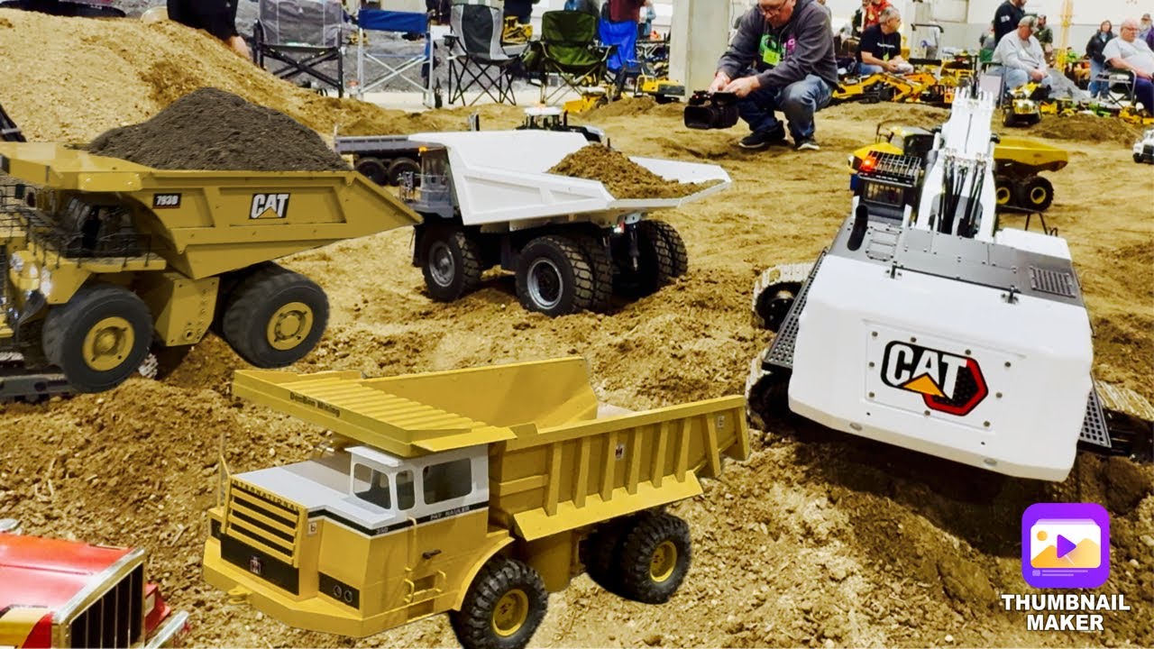 Cat 395 first run & working hard at cabin fever #rcconstruction #rctruck #rcdumptruck #rcworld
