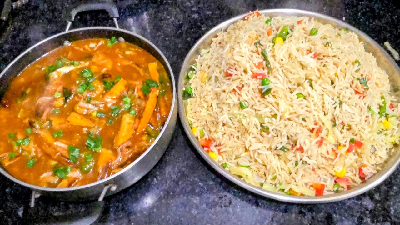 चिली पोटैटो ग्रेवी और वेज फ्राइड राइस रेसिपी | रेस्टोरेंट chilli potato gravy  veg fried rice 