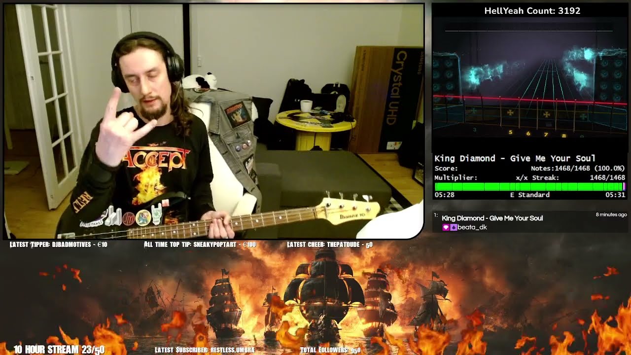 King Diamond - Give Me Your Soul (Rocksmith Bass) 100% notestreak